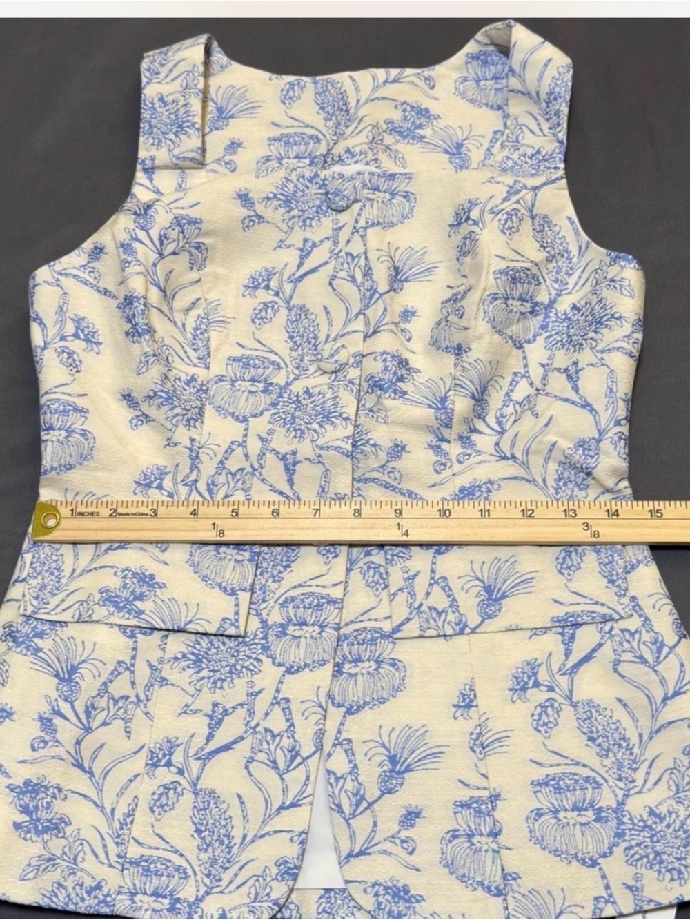 Blue Floral Two-Piece Dress Set - Picture 8 of 9